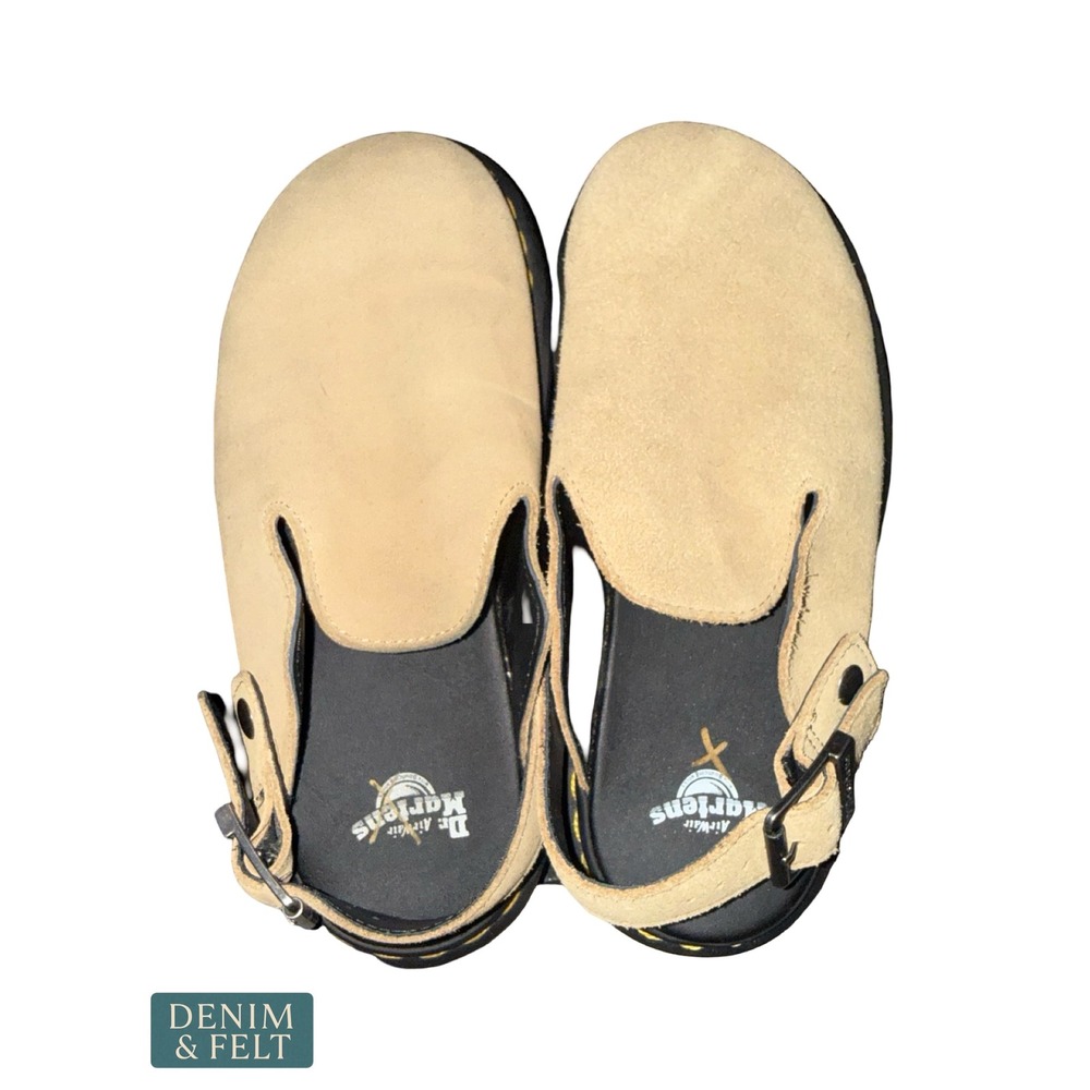 NEW Dr. Martens Zebzag Suede Slingback Platform Mules Tan Clogs Women's 7‎ - Picture 7 of 16